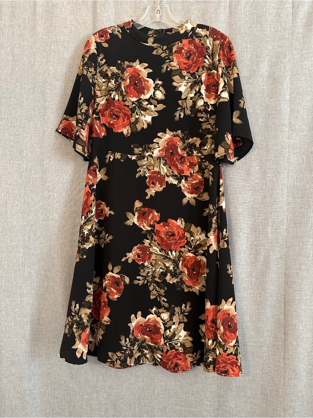 Stevie Hender Black Dress with Floral Print